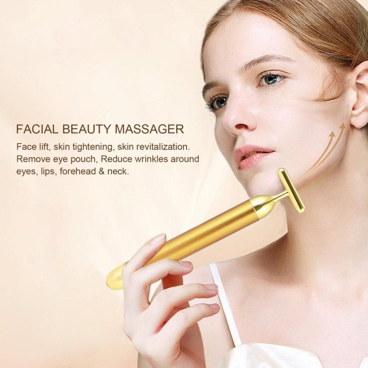 24k Gold Face Massager | Face Massager Roller For Skin Massage Tool Roller 24k Gold Face Massager Zaavio.co®