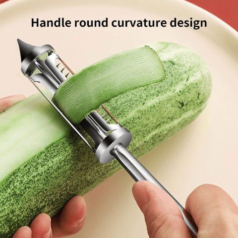 3-in-1 Multifunctional Veggie Peeler | Potato Peeler Vegetable Knife Slicer Fruit Peeler Kitchen 3 in 1 Knife 3 in 1 Stainless steel Multifunctional Veggie Peeler (Set of 2)
