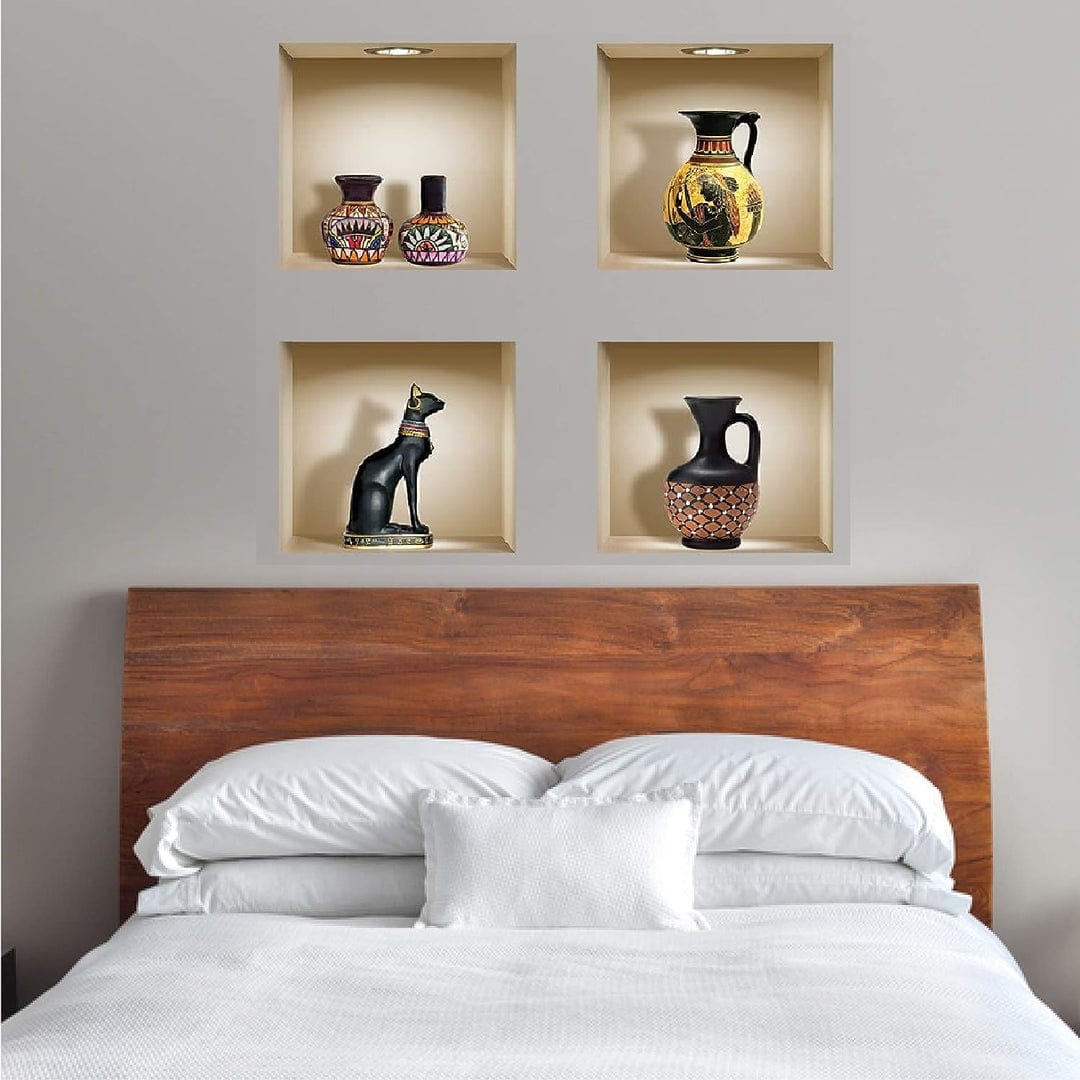3D Vase Wall Sticker (Set of 4) 3D Vase Wall Sticker (Set of 4)