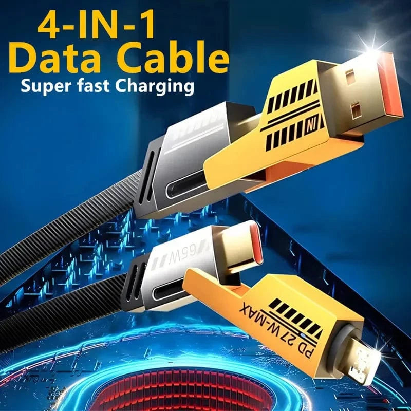 4-in-1 Multi Charging Cable | Data Cable Charging Type C Iphone Charger Fast Charger Cables 4-in-1 Multi Charging Cable 4 in 1 Fast Charging Data Cable