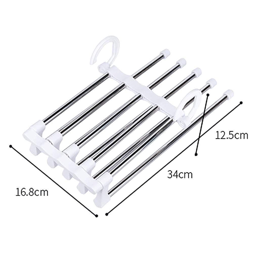 5-In-1 Foldable Stainless Steel Hanger Organizer (Set of 2) 5-In-1 Foldable Stainless-Steel Hanger (Set of 2)
