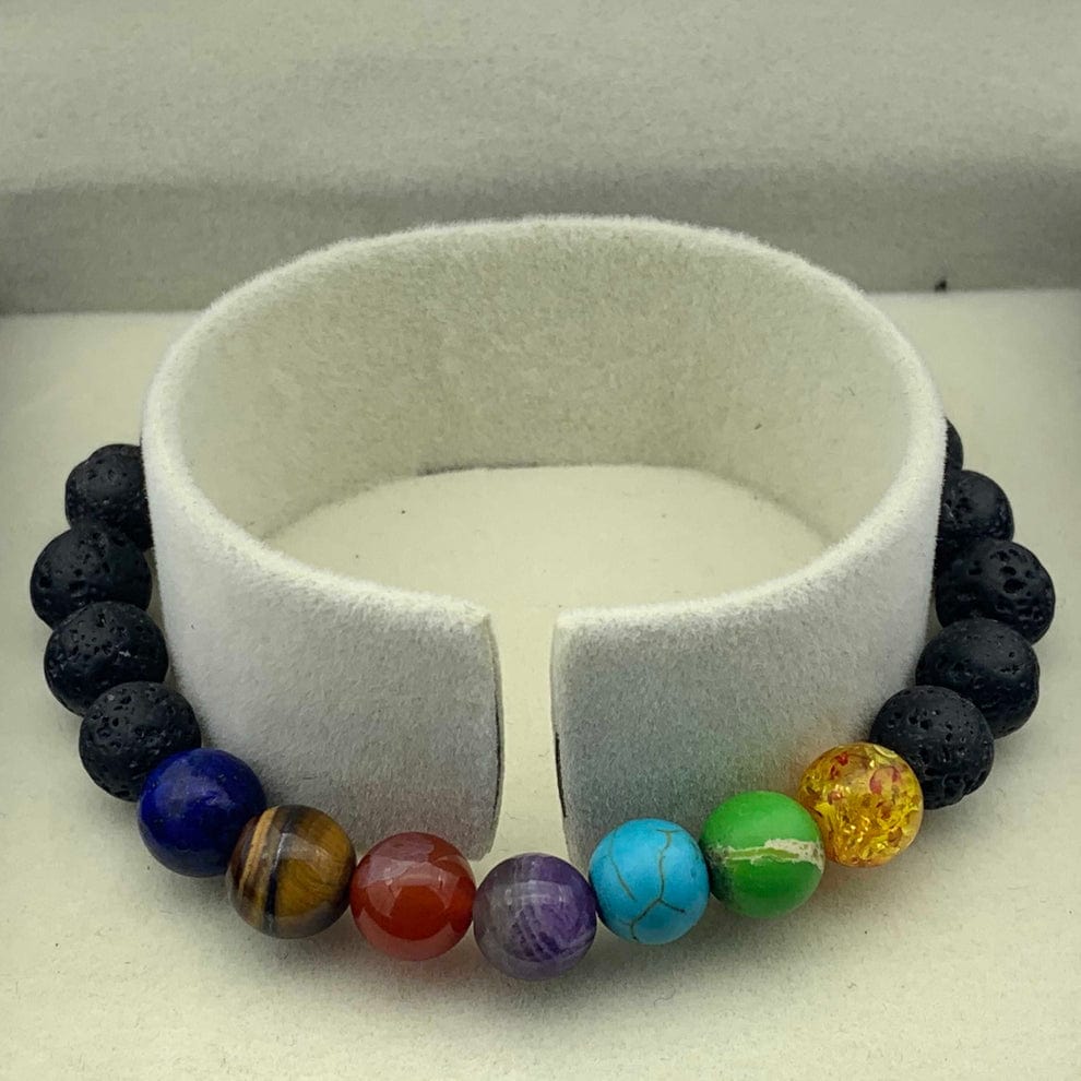 7 Chakra Energy Bracelet | 7 Chakra Bracelet Stone Tiger Eye Healing Silver Stone Bracelet 7 Chakra Energy Bracelet
