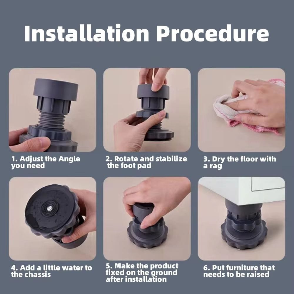 Washing Machine Adjustable Height Footpads (Set Of 4)