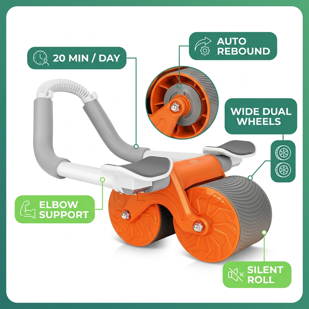Abs Roller Wheel Workout Automatic Rebound
