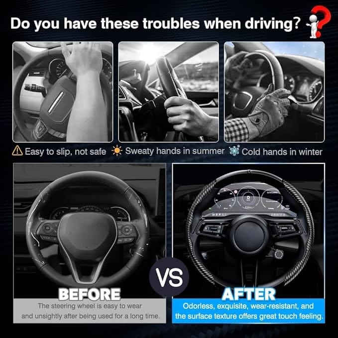 Anti-Slip Steering Wheel Cover (2 Side Set) Anti-Slip Steering Wheel Cover (2 Side Set)