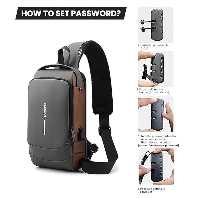 Anti-Theft Crossbody Sling Bag with USB Charging Anti-Theft Crossbody Sling Bag with USB Charging