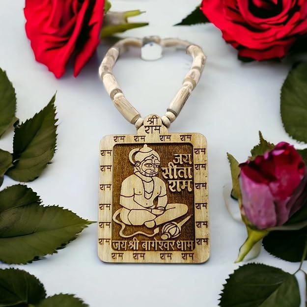 Bageshwar Dham Rudraksha Tulsi Kanthi Mala Hanuman Locket (Buy 1 Get 1 Free) Bageshwar Hanuman Mala (Set Of 2)