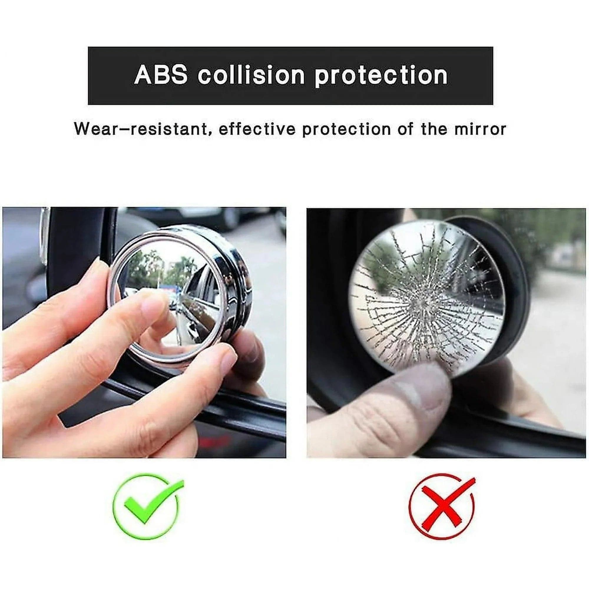 Blind Spot Mirror For Car Curved Round Large Car Mirror Accessories Buy 1 Get 1 Free Blind Spot Mirror for Car (Set of 2)