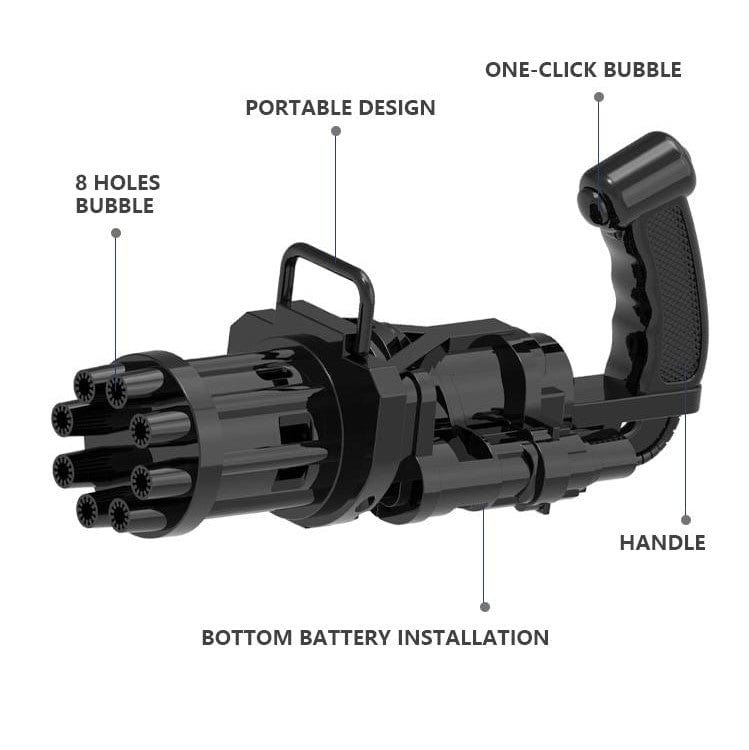 Bubble Machine Gun Automatic Gatling Toy for Kids Free Size Bubble Machine Gun