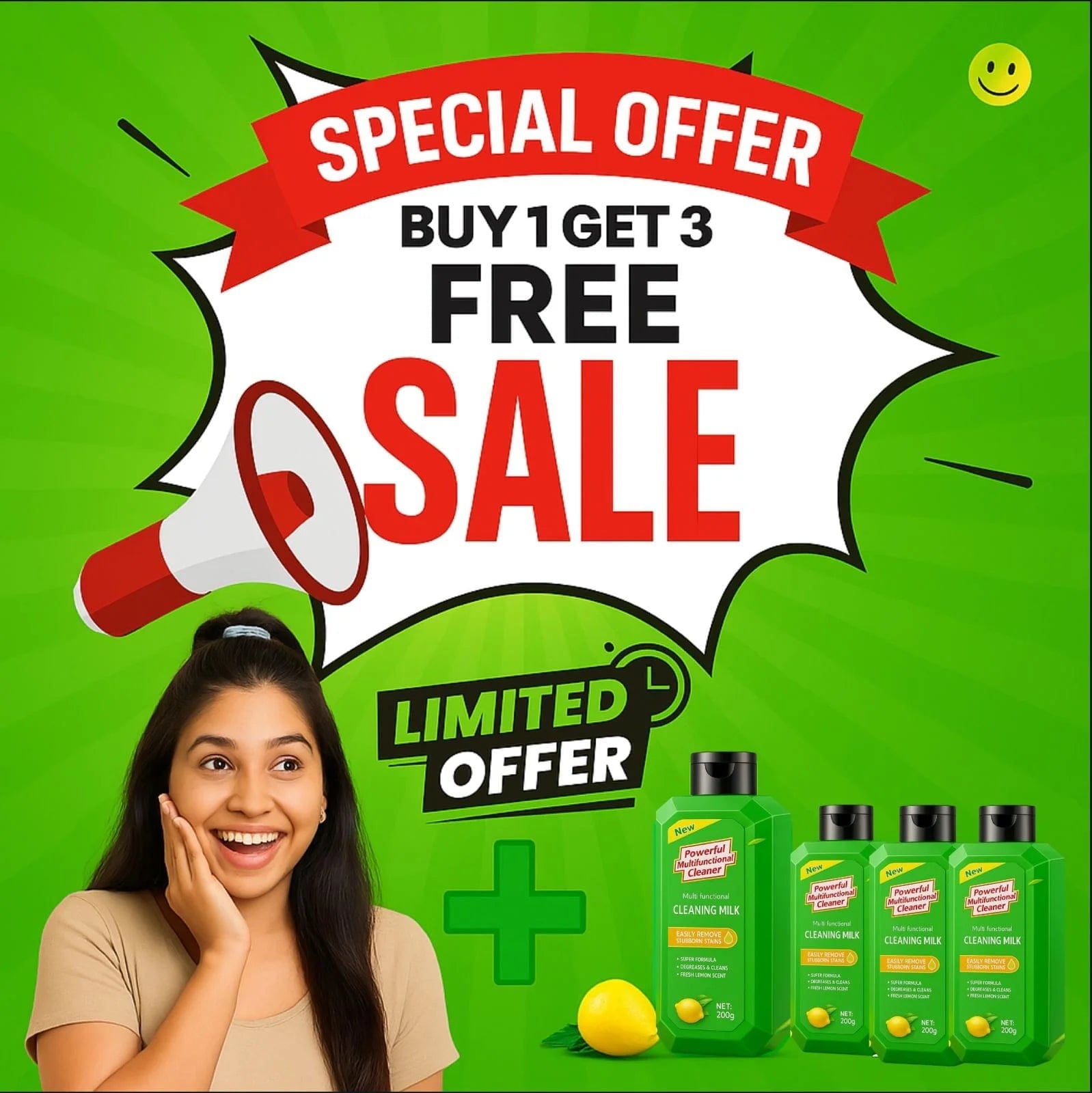 🔥 BUY 1 GET 3 FREE 🔥 Powerful Multifunctional Cleaner 🔥 BUY 1 GET 3 FREE 🔥 Powerful Multifunctional Cleaner