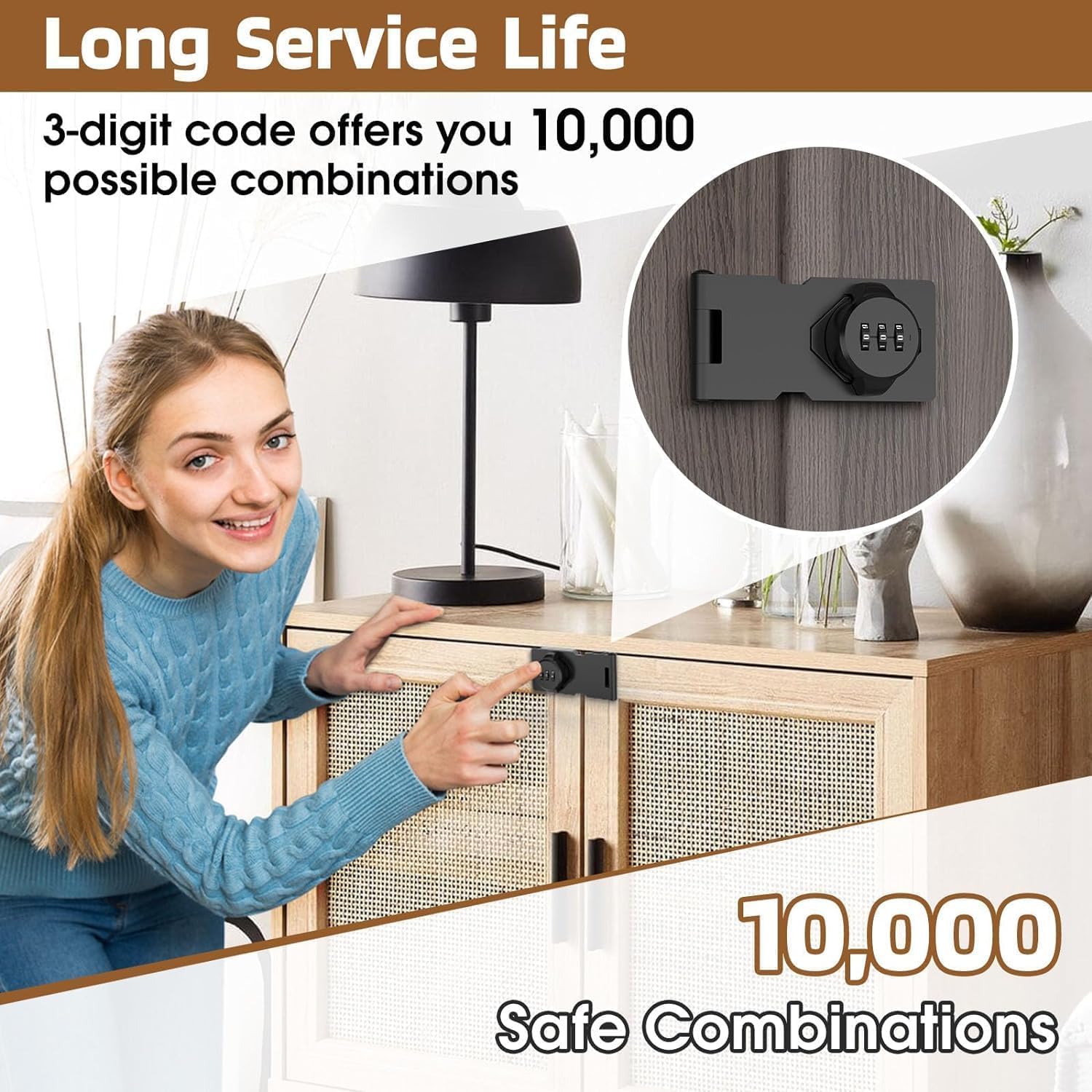 Cabinet Locks with Combination | Doors Sliding Door Cabinet Lock Latch Safety Password Combination Lock Cabinet Locks with Combination Zaavio®