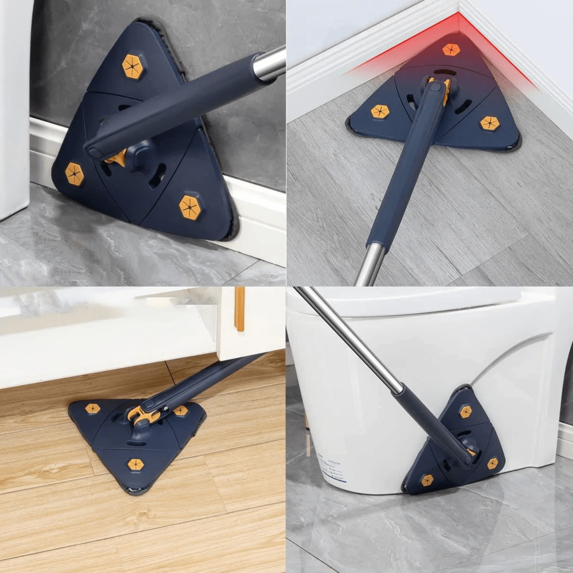 Cleaning Mop Floor Cleaner Rotating Microfiber Pocha - Moptrio™ Moptrio™ Multifunctional Triangular Mop Zaavio®