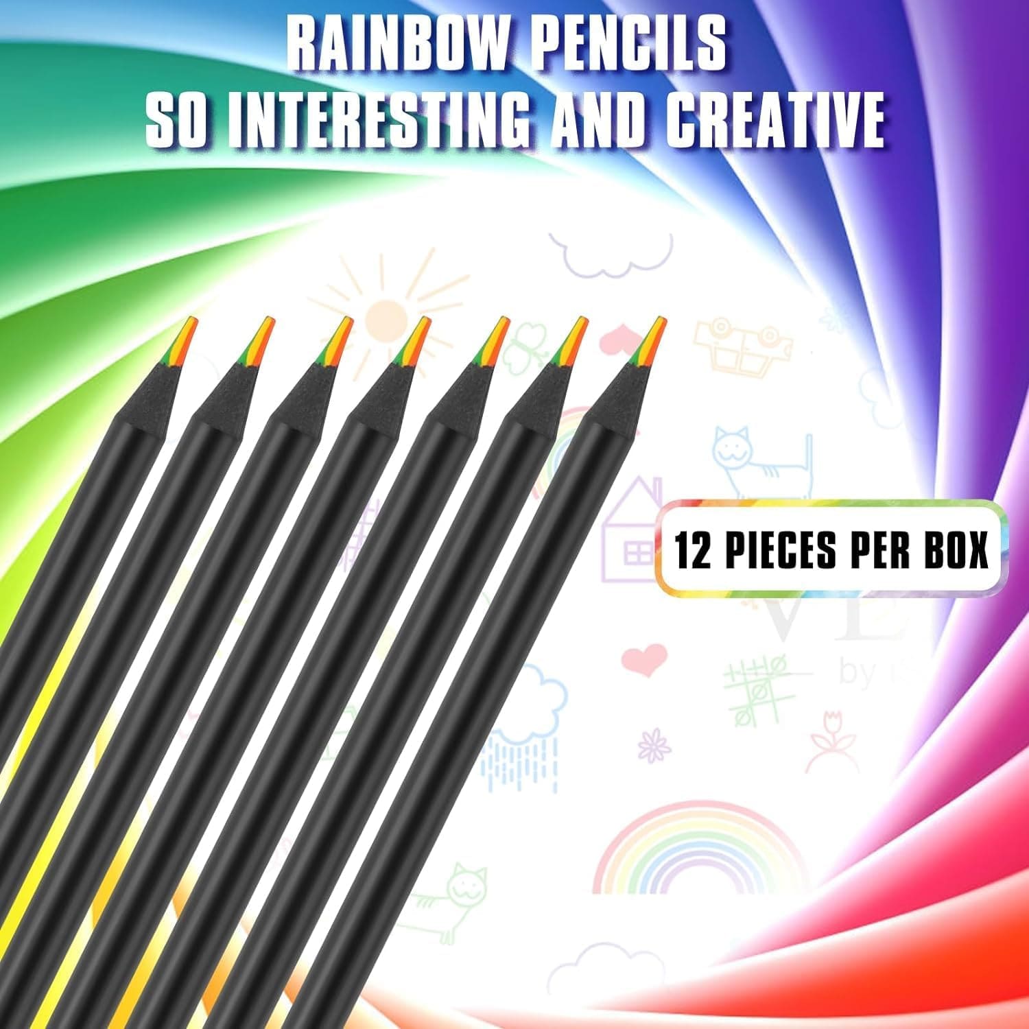 Colorixio™️ | Pencil Colour Rainbow Pencils Colors 12 Colored Pencil Colouring Colorixio™️12 Pieces Rainbow Pencils Zaavio®