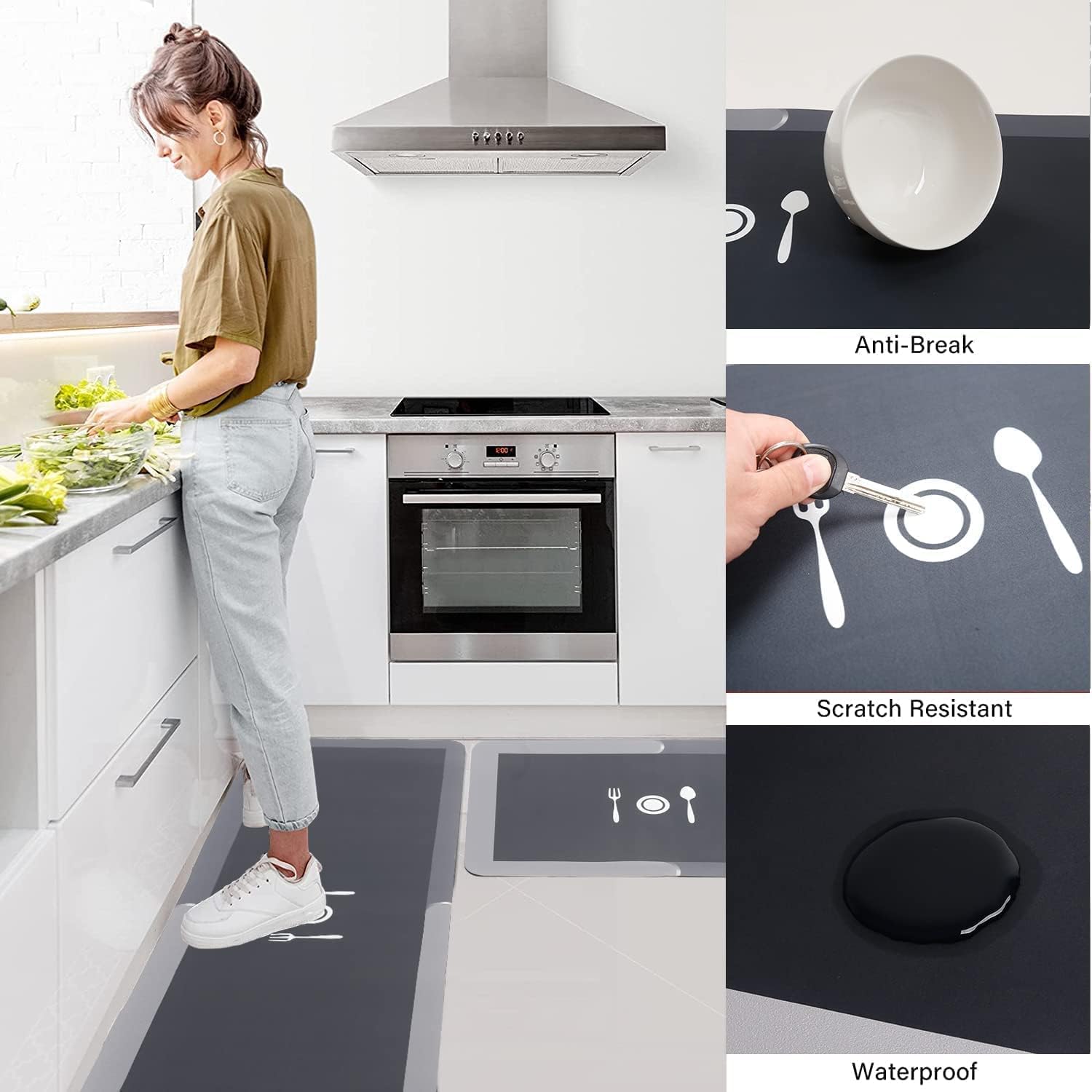 Comfortcushionxy™ (Combo of 2) | Floor Mat Kitchen Rubber Carpet Doorway Matting For Floor ComfortCushionxy™ Kitchen Floor Mat (Combo of 2) Zaavio.co®