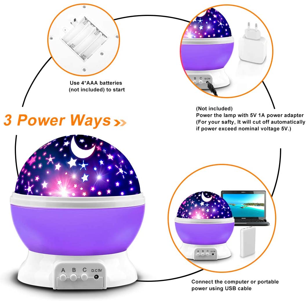 Decorative Star Lights Rotating Night Lamp Projector - Night Light Projector Night Light Projector