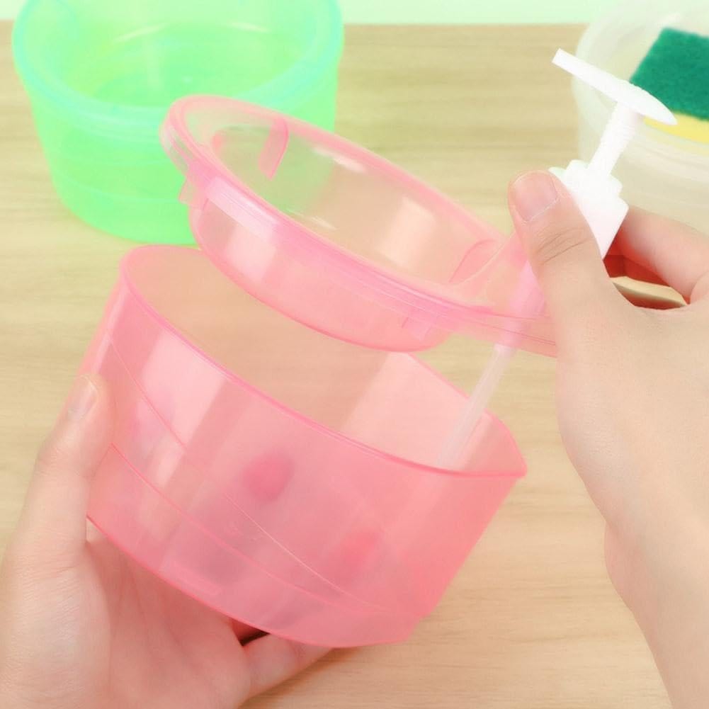 Double Layer 2 in 1 Liquid soap Dispenser with Pump and Sponge Large Double Layer 2 in 1 Liquid soap Dispenser with Pump and Sponge