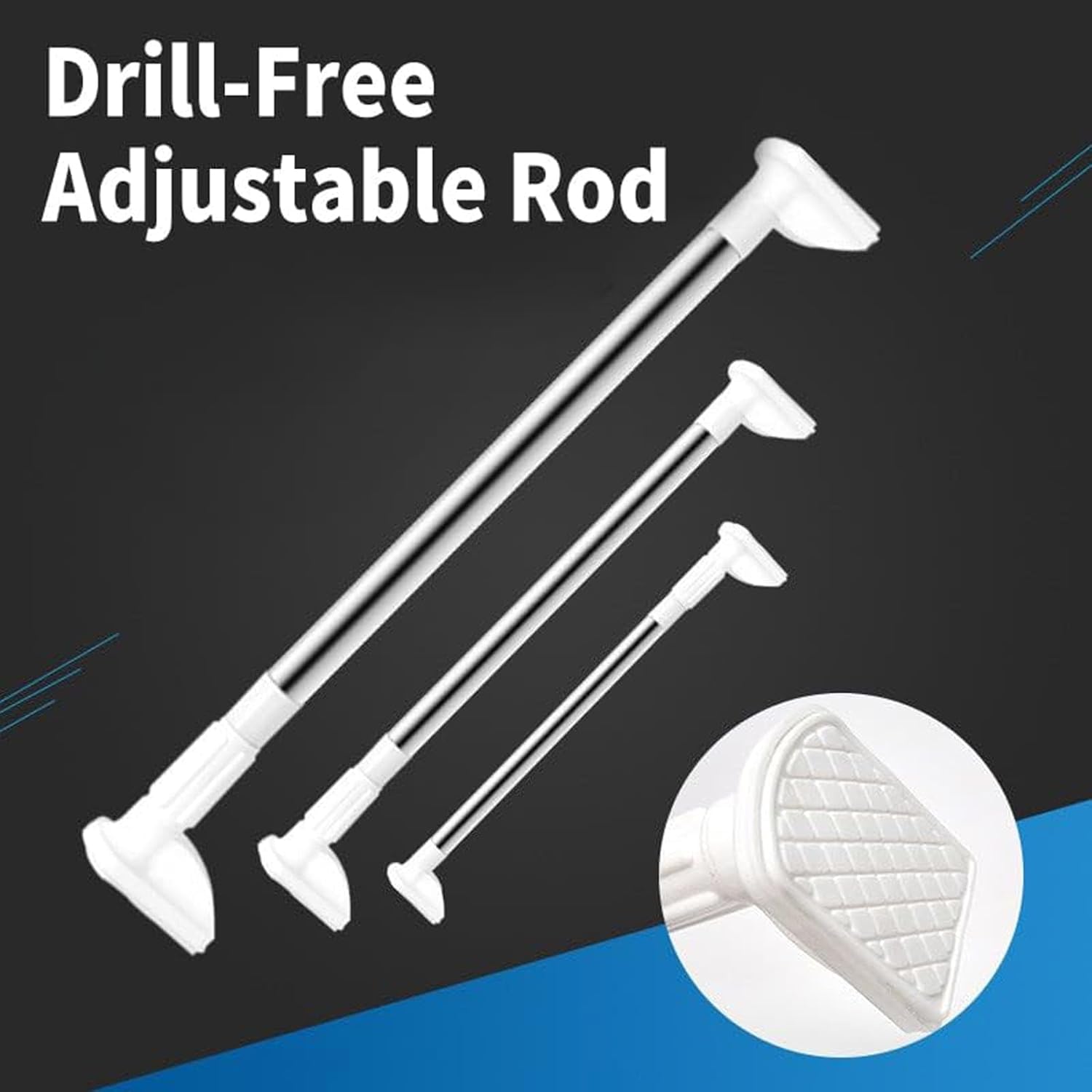 Drill-free Adjustable Rod | Curtain Rod Adjustable Extendable Door Curtains Window Rods Drill-free Adjustable Rod