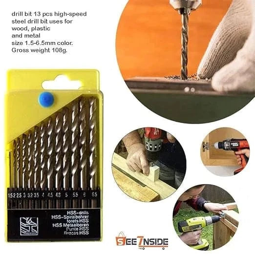 Drilloxo™️ (Set of 13) | Drill Bits For Metal Set Steel For Drilling Metal Head For Walls Drilloxo™ Ultra-Hard Alloy Drill Bit Kit (Set of 13) Zaavio.co®