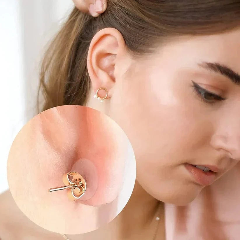 Earlobe Support Patches (100 PCS) | Earring Lobe Hole Heavy Earing Support Sticker Invisible Packs Premium Earlobe Support Patches (100 PCS)