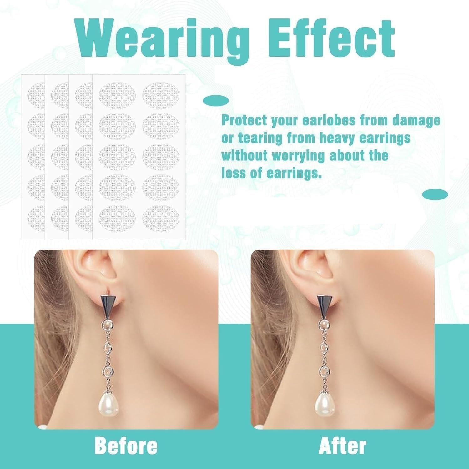 EarLoftexo™ (100 PCS) | Earring Lobe Hole Heavy Earing Support Sticker Invisible Packs Earloftexo™ Premium Earlobe Support Patches (100 PCS) Zaavio.co®