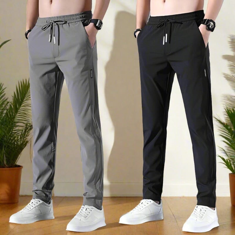 Elastic Men's Track Pants Tracksuits Of Men Lycra Black Pants (Set of 2) Elastic Men's Track Pants (Set of 2)