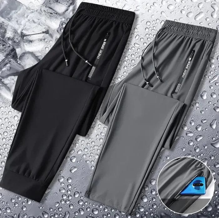 Elastic Men's Track Pants Tracksuits Of Men Lycra Black Pants (Set of 2) Elastic Men's Track Pants (Set of 2)