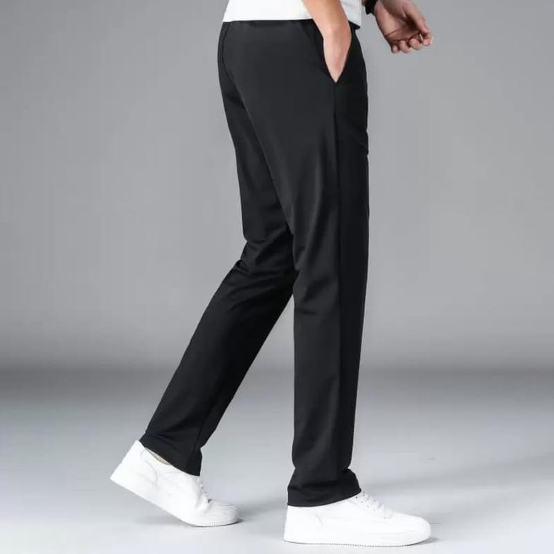 Elastic Men's Track Pants Tracksuits Of Men Lycra Black Pants (Set of 2) Elastic Men's Track Pants (Set of 2)