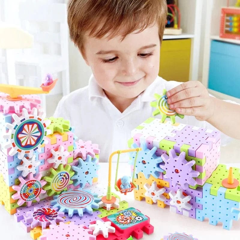 Electric Gear Building Blocks | Children Robotix Toys For Kids Spinning Toy Block 101 pieces DIY Electric Gear Building Block (101 Pieces)