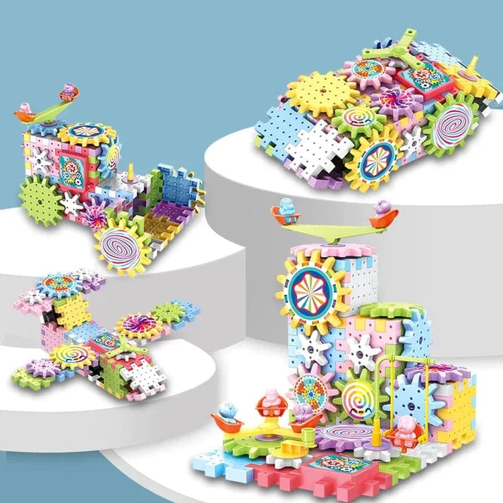 Electric Gear Building Blocks | Children Robotix Toys For Kids Spinning Toy Block 101 pieces DIY Electric Gear Building Block (101 Pieces)