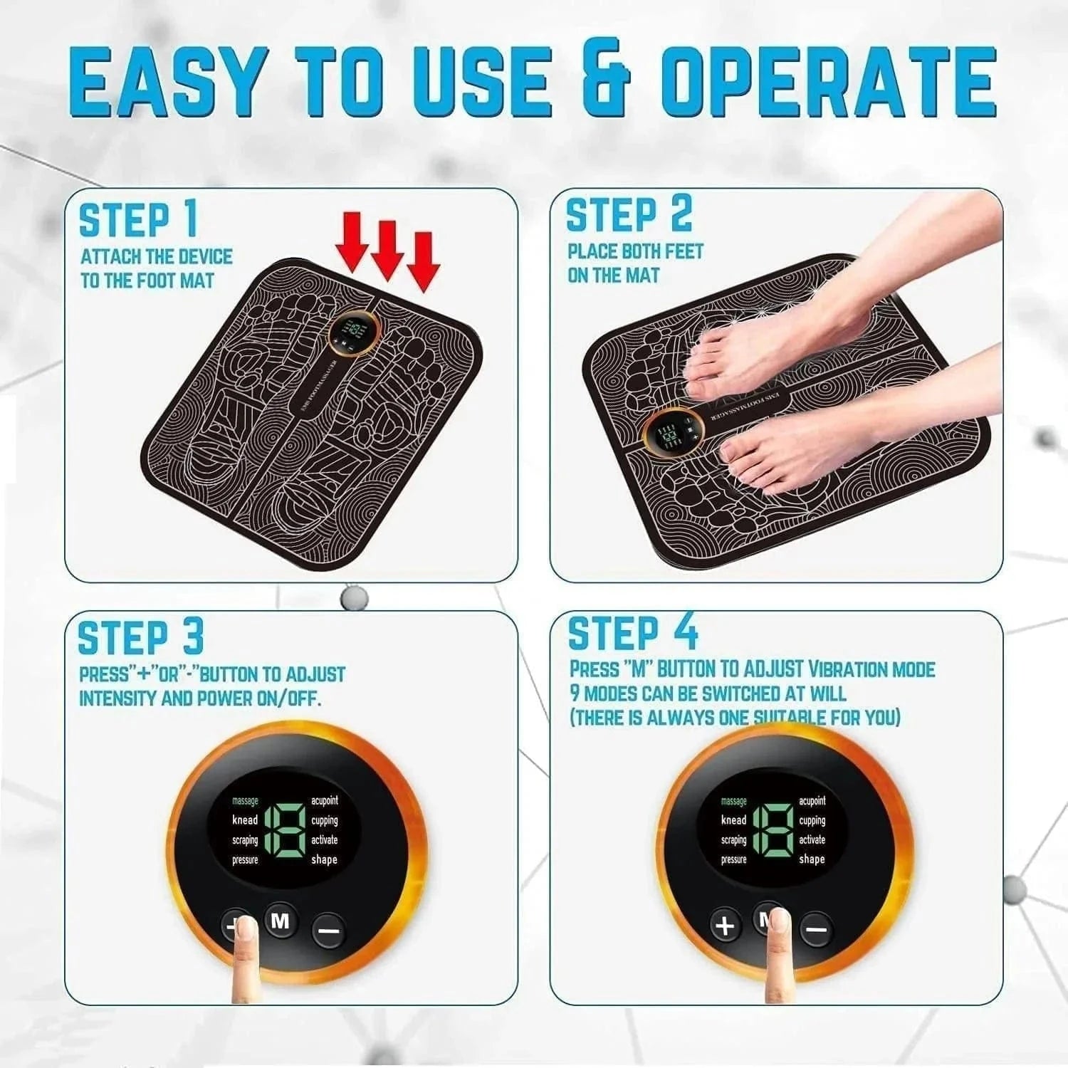 EMS Leg and Foot Massager Mat Electrical Pad Ems Leg And Foot Massager Mat