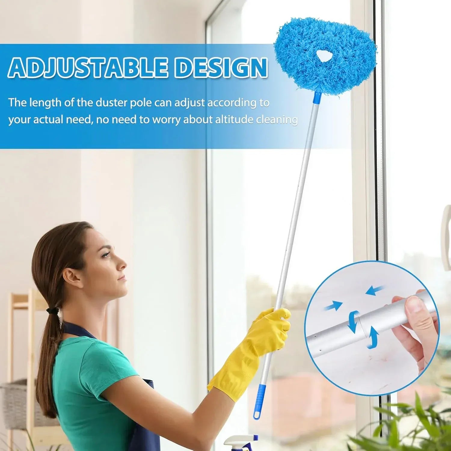 Extendable Fan Blade Cleaning Duster with Microfiber Head Extendable Fan Blade Cleaning Duster with Microfiber Head