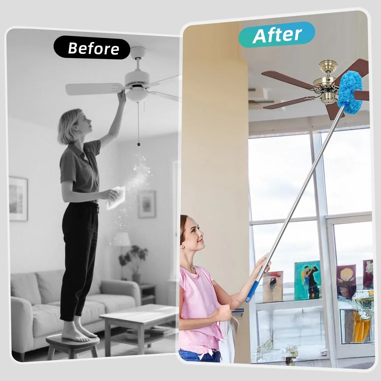 Extendable Fan Blade Cleaning Duster with Microfiber Head Extendable Fan Blade Cleaning Duster with Microfiber Head