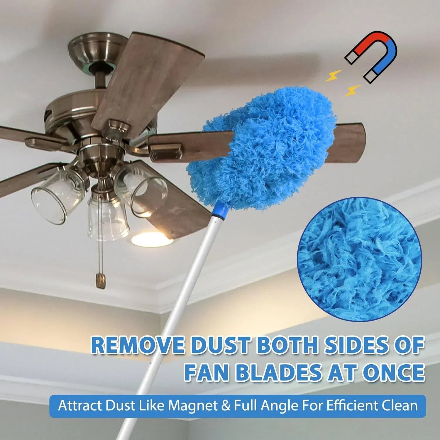 Extendable Fan Blade Cleaning Duster with Microfiber Head Extendable Fan Blade Cleaning Duster with Microfiber Head