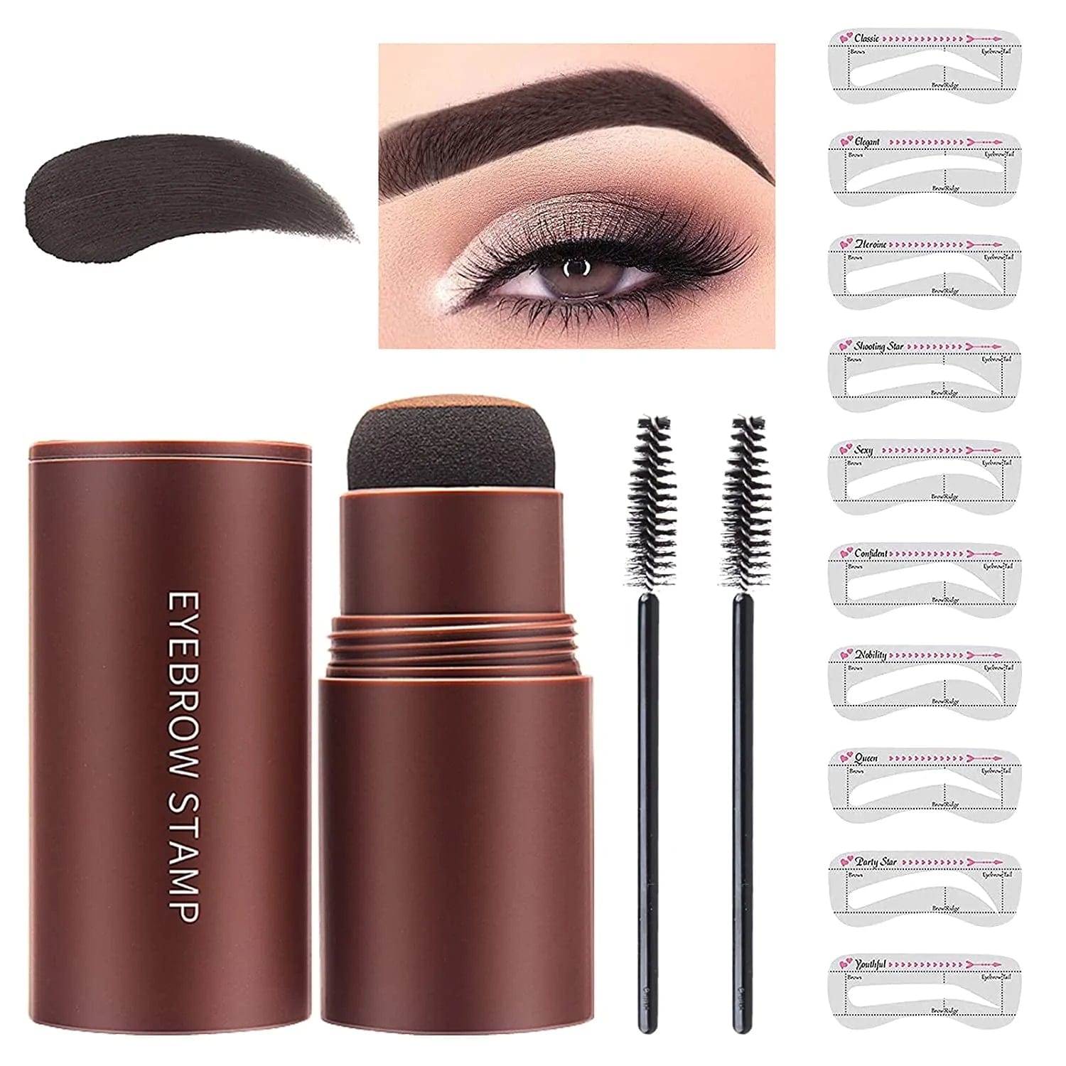 Eyebrow Filler Colour Makeup Shadow Powder Stencil Kit - Hair Filler Sponge Hair Filler Sponge