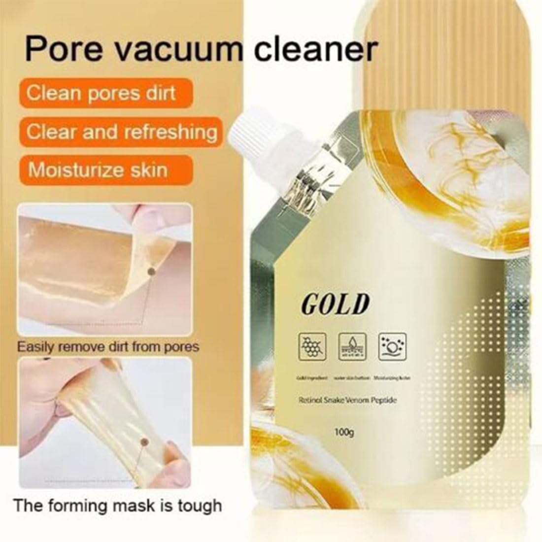 Face Mask Pack For Glowing Skin Sheet Masks Glow Skin Mask - Retinol Snake Venom Gold Mask Retinol Snake Venom Gold Mask