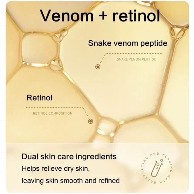 Face Mask Pack For Glowing Skin Sheet Masks Glow Skin Mask - Retinol Snake Venom Gold Mask Retinol Snake Venom Gold Mask