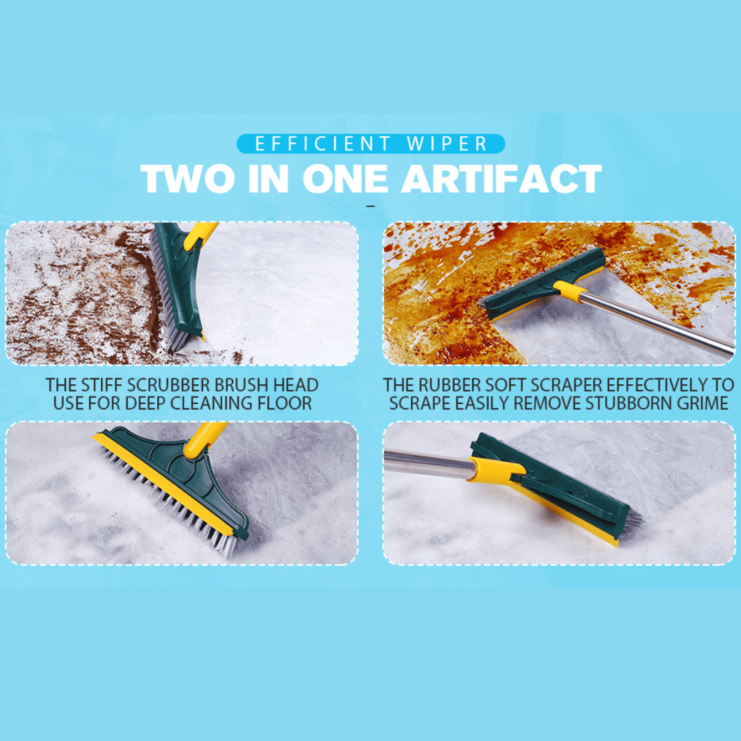 Floor Cleaner Mop Bathroom Cleaning Brush Home Cleaning Dry Mop - 2-in-1 Floor Cleaning Brush 2-in-1 Floor Cleaning Brush