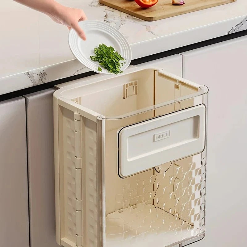 Foldable Wall Mounted Trash Can | Trash Can Bin For Kitchen And Bathroom Hanging Dustbins Foldable Wall Mounted Trash Can Zaavio.co®
