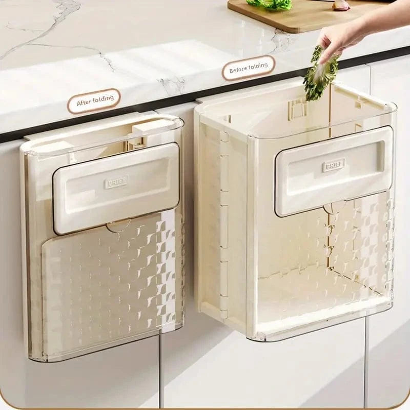Foldable Wall Mounted Trash Can | Trash Can Bin For Kitchen And Bathroom Hanging Dustbins Foldable Wall Mounted Trash Can Zaavio.co®