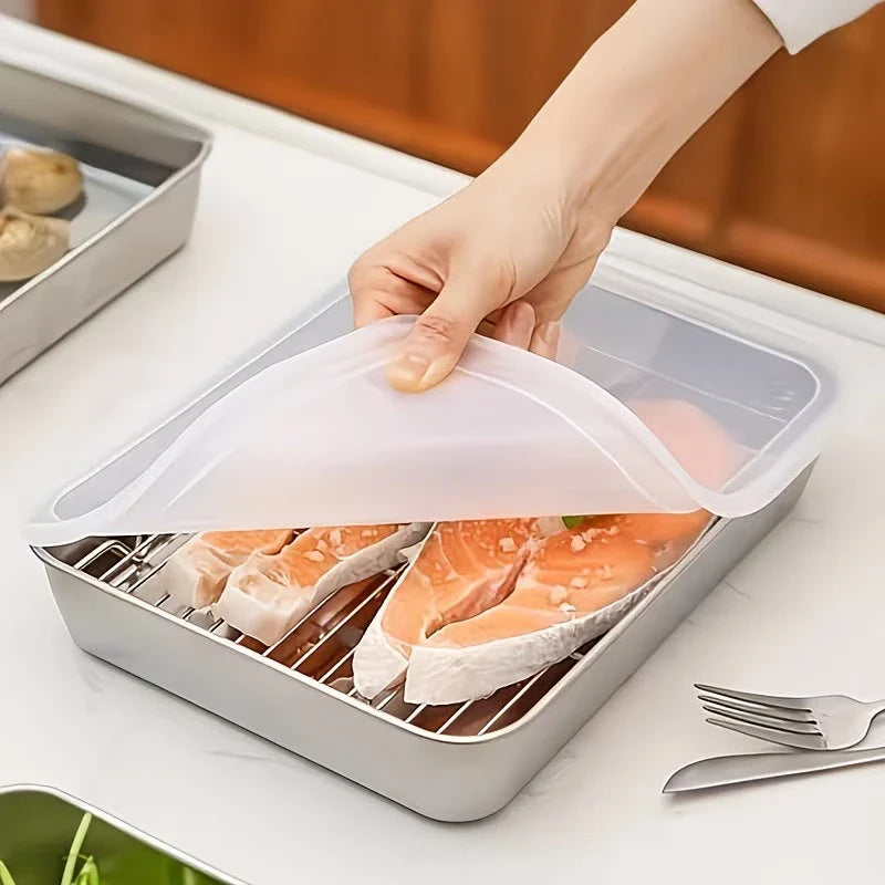 FreshVault Stainless Steel Food Storage Set with Lid - Pack of 3