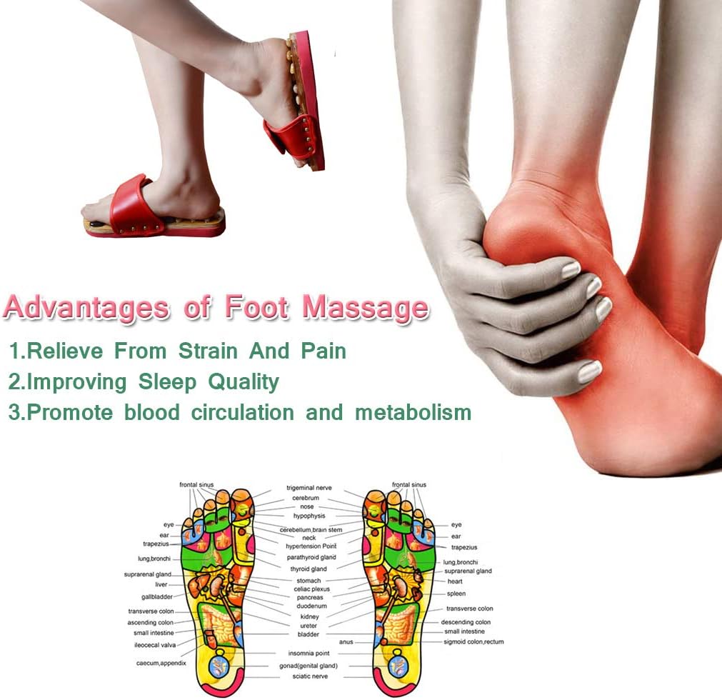 Foot Massager Acupressure Slippers Massager For Feet Stone Slippers Acupressure Stone Slippers