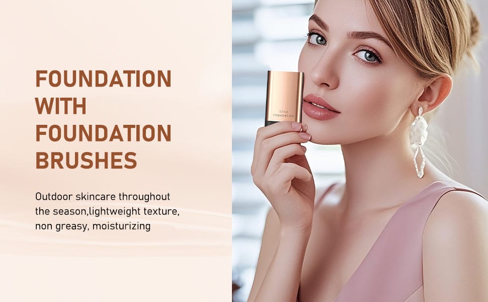 Foundation Stick | Glass Skin Tone Korean Skincare Products Flawless Foundation 2 in 1 Foundation Stick for Korean Glass Skin