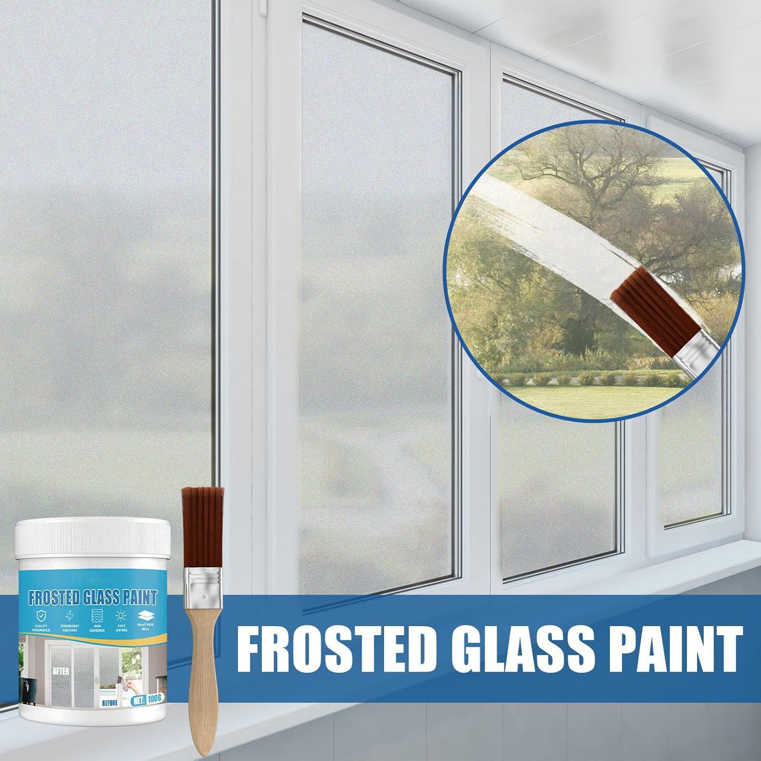 Frosted Glass Paint (Pack of 2) | Frosted Glass Door Sliding Window Paint Color Frosting Glass Window Frosted Glass Paint (Buy 1 Get 1 Free)