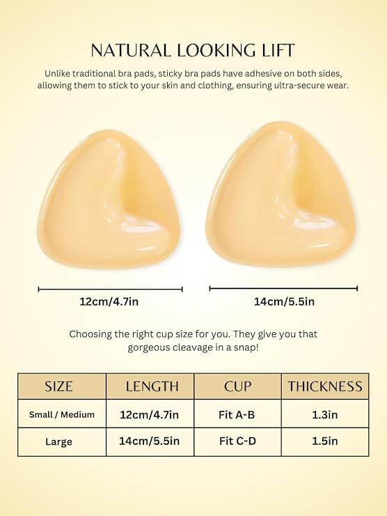 Glamzieo™ | Sports Bra Brassiere Push Up Bra Padding Pads Bra Cups Glamroxio™ Push-Up Sticky Breast Size up Pads Zaavio®