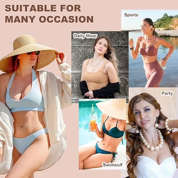 Glamzieo™ | Sports Bra Brassiere Push Up Bra Padding Pads Bra Cups Glamroxio™ Push-Up Sticky Breast Size up Pads Zaavio®