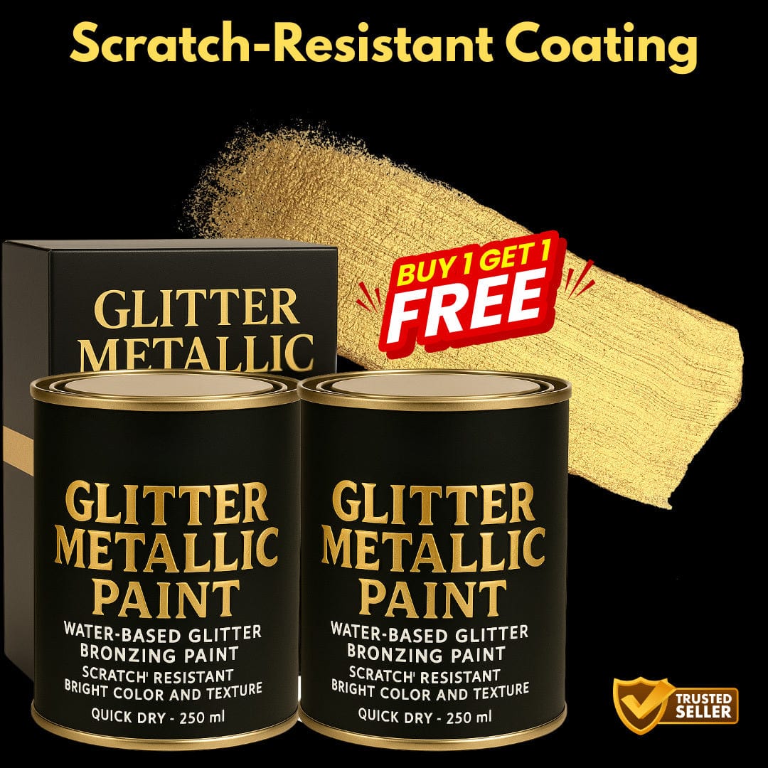 Glitter Metallic Paint️ (Set of 2) | Paint Colour Water Home Painting Metallic Anti Rust Glitter Paints Premium Glitter Metallic Paint (Set of 2)