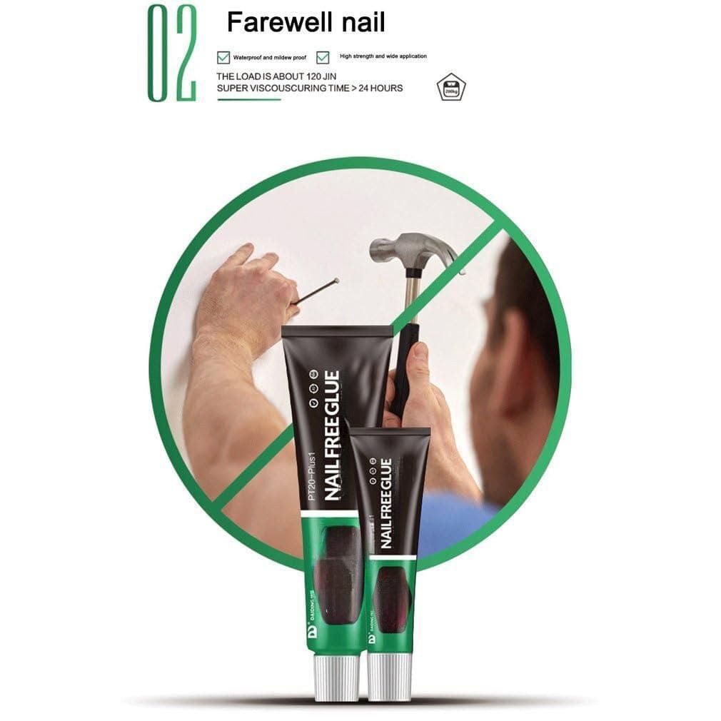 Gluepixo (Set Of 2) | Door Sealant Nails With Adhesive Glass Glue Waterproof Gluepixo Nail Free Glue (Set Of 2)
