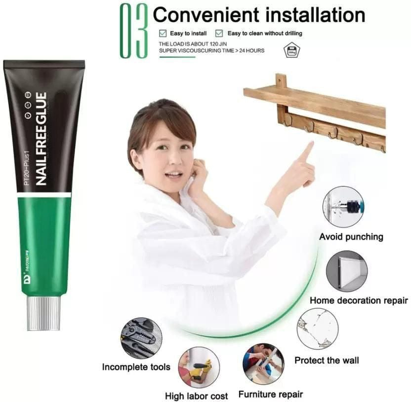 Gluepixo (Set Of 2) | Door Sealant Nails With Adhesive Glass Glue Waterproof Gluepixo Nail Free Glue (Set Of 2)