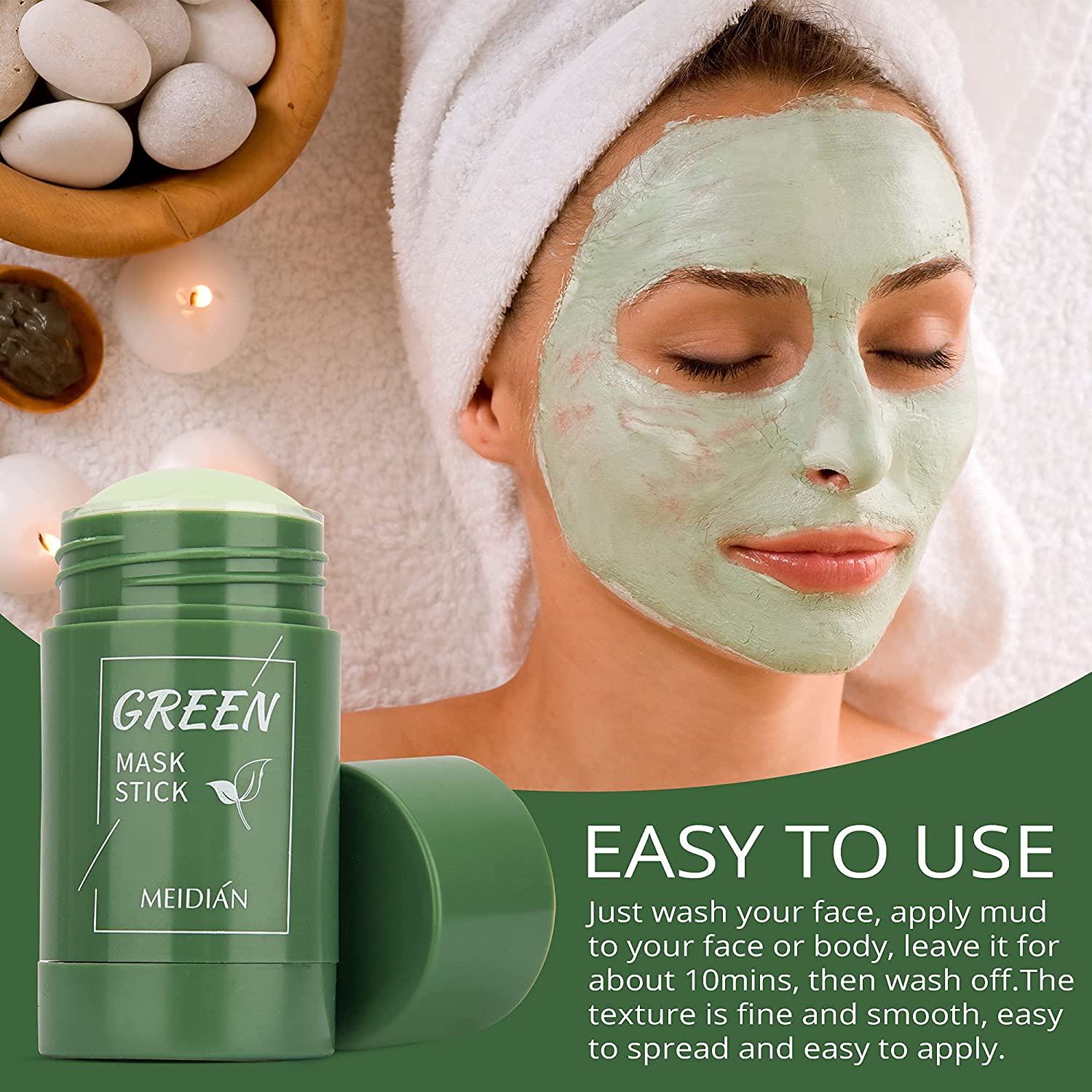 Green Tea Mask Stick (Set of 2) Face Pack For Glowing Skin Green Tea Mask Stick (Set of 2)