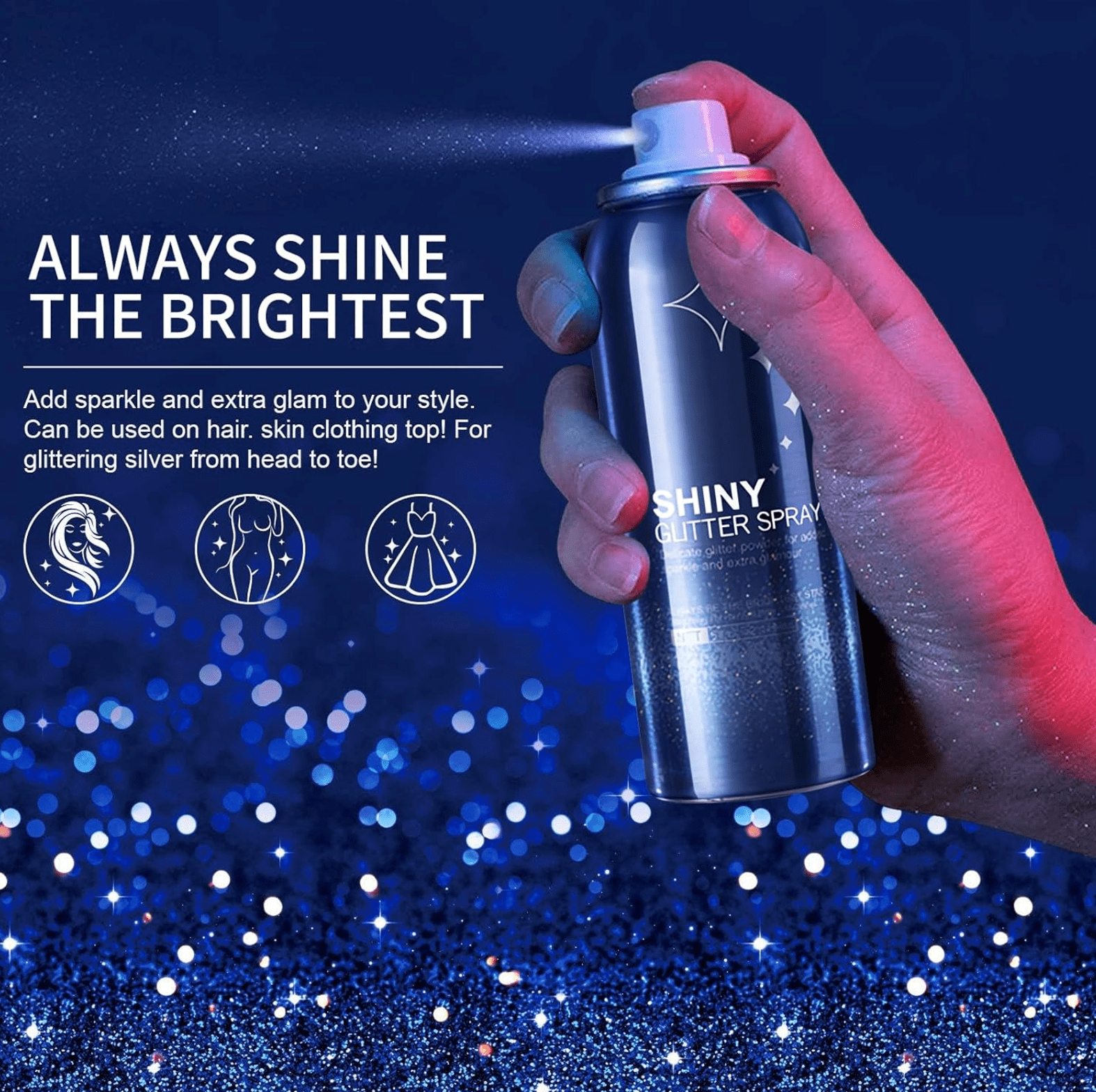 Hair and Body Glitter Color Spray ( Pack Of 2) | Hair Glitter Body Spray Hair Shimmer Shine Spray Hair and Body Glitter Color Spray (Pack Of 2) Zaavio®